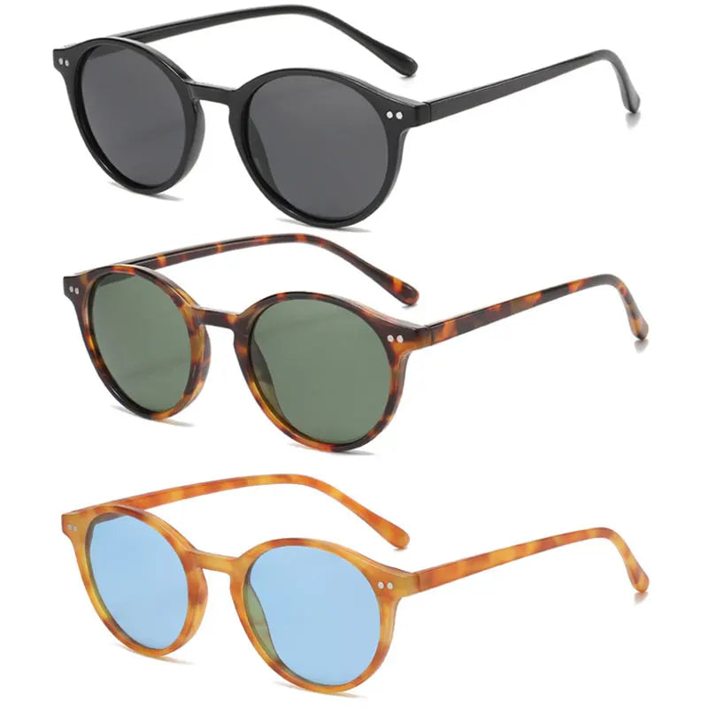 SunnyStyle Leopard-Print Retro Round Polarized Sunglasses