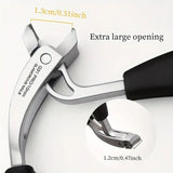 Wide-Jaw Nail Clipper – Stainless Steel, Splash Guard & Curved Blade