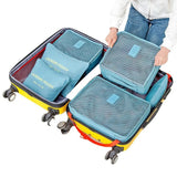 6-Piece Packing Cube Set – Waterproof Polyester, Breathable Mesh & Suitcase Organizer