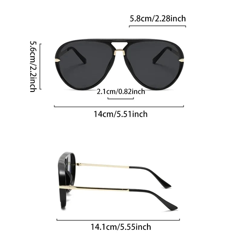 Double-Bridge Aviator Sunglasses – Lightweight Metal Frame, 4 Colors, Unisex