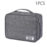 Travel Cable Organizer Bag – Water-Repellent Oxford, Dual-Layer Storage & 6 Colors