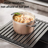 Roll-Up Sink Drying Rack – Aluminum, Heat-Resistant & 46/56cm Sizes