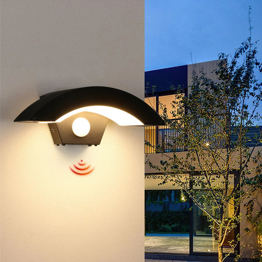 24W LED Outdoor Wall Light – Motion Sensor, 3000K Warm White & Black
