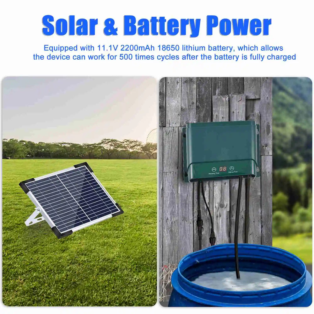 AquaFlow Solar Drip Irrigation System Kit – Automatic Watering with 30 Modes & 7 Timers