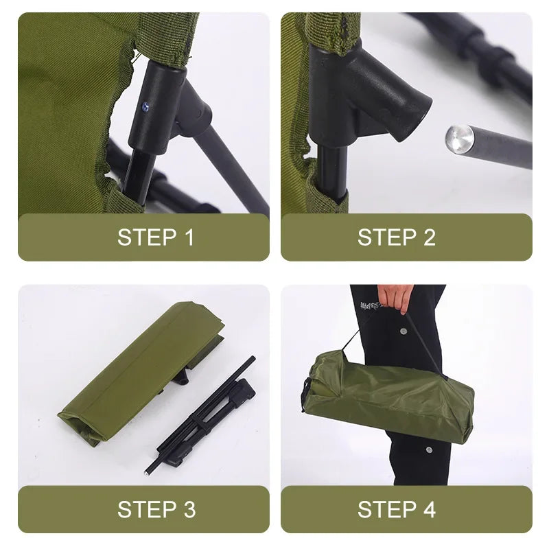 Folding Camping Chair – Aluminum, Padded Seat & Lightweight Portable