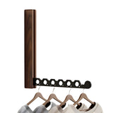 Folding Wall-Mounted Clothes Rack – Wood & Metal, Space-Saving Garment Bar