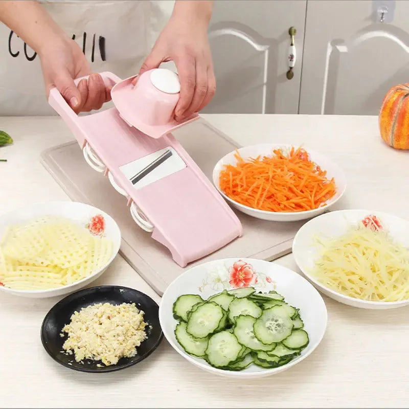 Multifunctional Vegetable Slicer – Stainless Steel Blades, Julienne & Ergonomic Grip
