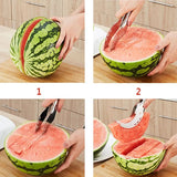 Stainless Steel Watermelon Cutter – Cut & Serve, Serrated Blade & Rust-Free