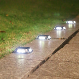 Solar LED Ground Lights – 8 LEDs, Auto Light Sensor & Weatherproof, Set of 4
