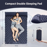 Double Air Mattress – Built-In Foot Pump, Attached Pillows & 120×199cm