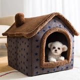 Weiches Tierhaus-Bett für Katzen und kleine Hunde – Gemütliches Schlafhäuschen mit Kuschelfunktion