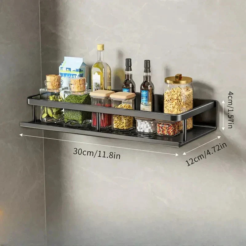 MetroRack – Modern Black Kitchen Wall Shelf
