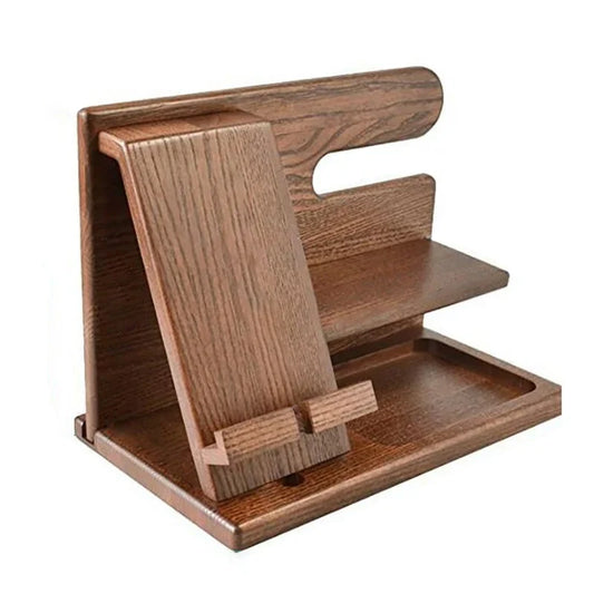 Wooden Desk Organizer – Phone Stand & Tidy Workspace Storage