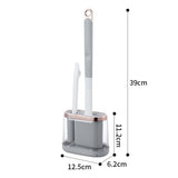 Silicone Toilet Brush Set – Wall Holder, Drain Cleaner & Drip Tray