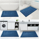 Non-Slip Microfiber Bath Rug – Double-Frame Design, Absorbent & Machine-Washable