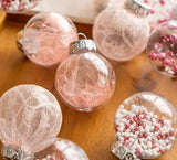 Transparent Hollow Christmas Baubles – 24 Pack Fillable Clear Ornaments