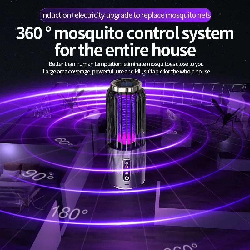 Electric UV Mosquito Trap – Rechargeable, 24-Hour Runtime & Portable Camping Lamp