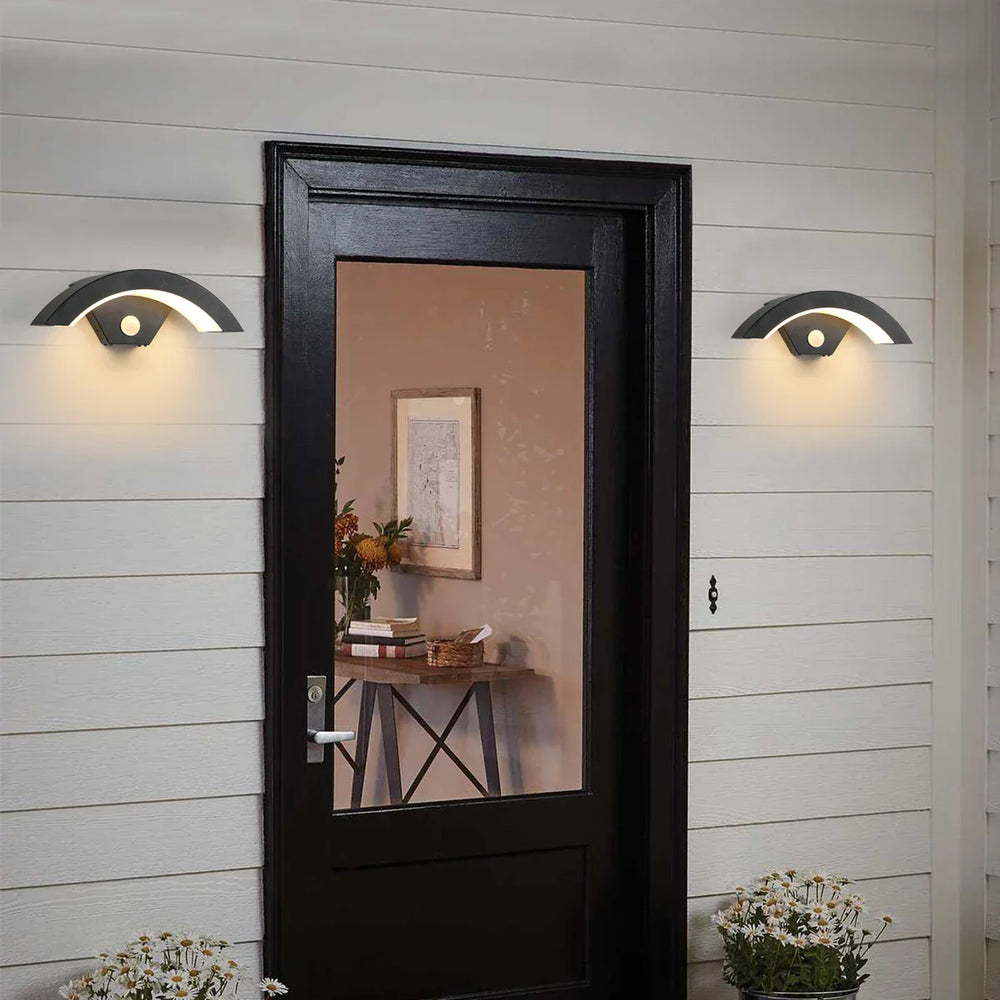 24W LED Outdoor Wall Light – Motion Sensor, 3000K Warm White & Black