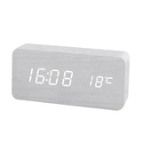 Wooden LED Alarm Clock – Temperature Display, USB/Battery & Adjustable Brightness