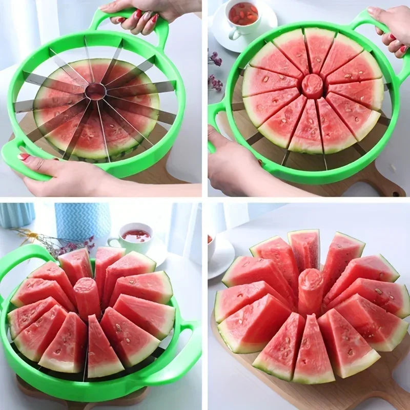 Stainless Steel Fruit Cutter – 8 or 12 Slices, 60° Cutting Angle & Watermelon Slicer