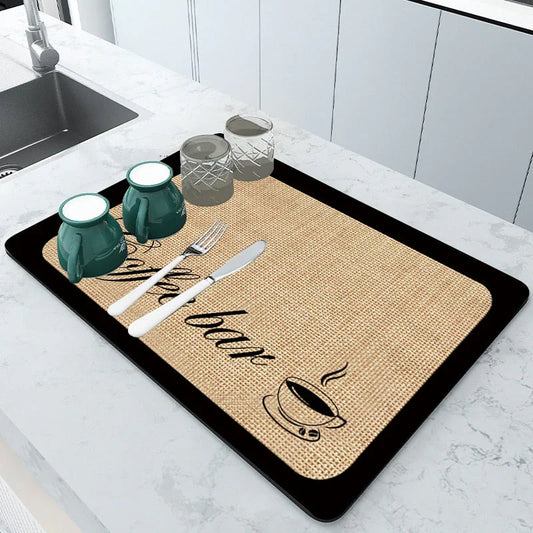 Absorbent Dish Drying Mat – Dry Countertops & Kitchen Draining