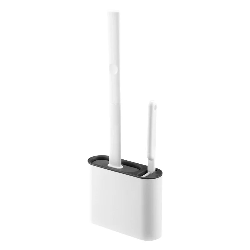 Silicone Toilet Brush – Wall-Mounted Holder, Detail Brush & Quick-Dry
