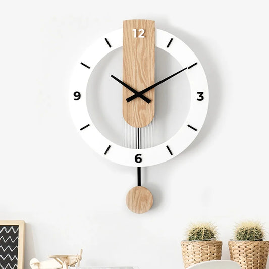 Wall Clock – Pendulum Design, Acrylic & Wood Finish