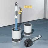 Silicone Toilet Brush with Soap Dispenser – Wall-Mounted Holder & Quick-Dry