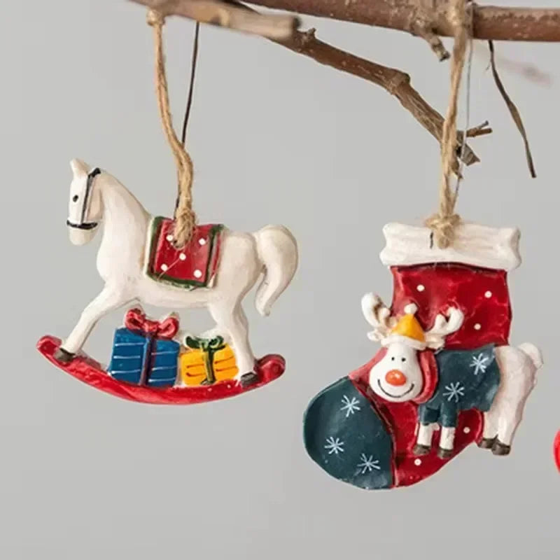 Classic Christmas Stockings with Reindeer Design – Hanging Fireplace Stocking