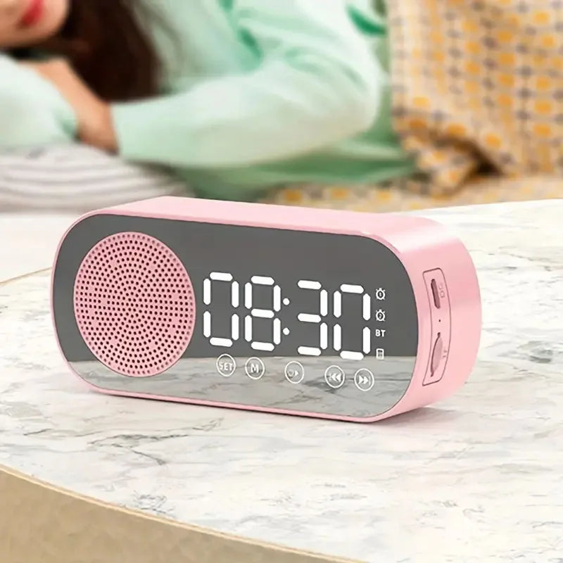 Bluetooth Alarm Clock – LED Display, FM Radio & Built-In Subwoofer Speaker