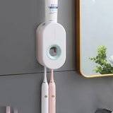 Automatic Toothpaste Dispenser – Wall-Mounted, No-Drill Adhesive & Toothbrush Holders