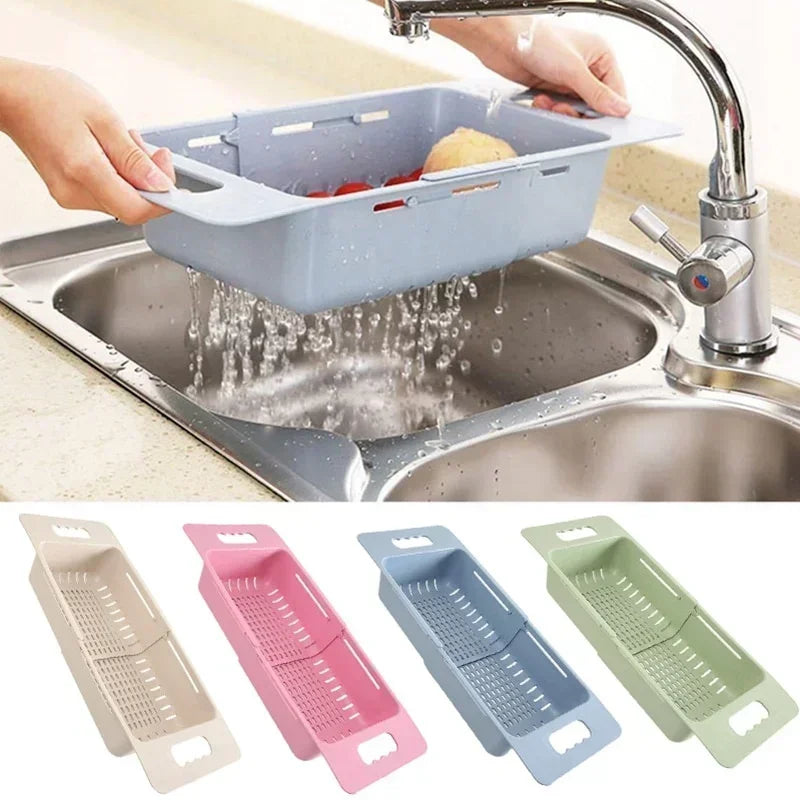 Expandable Dish Drying Rack – Auto-Drain, Adjustable & Over-Sink Design