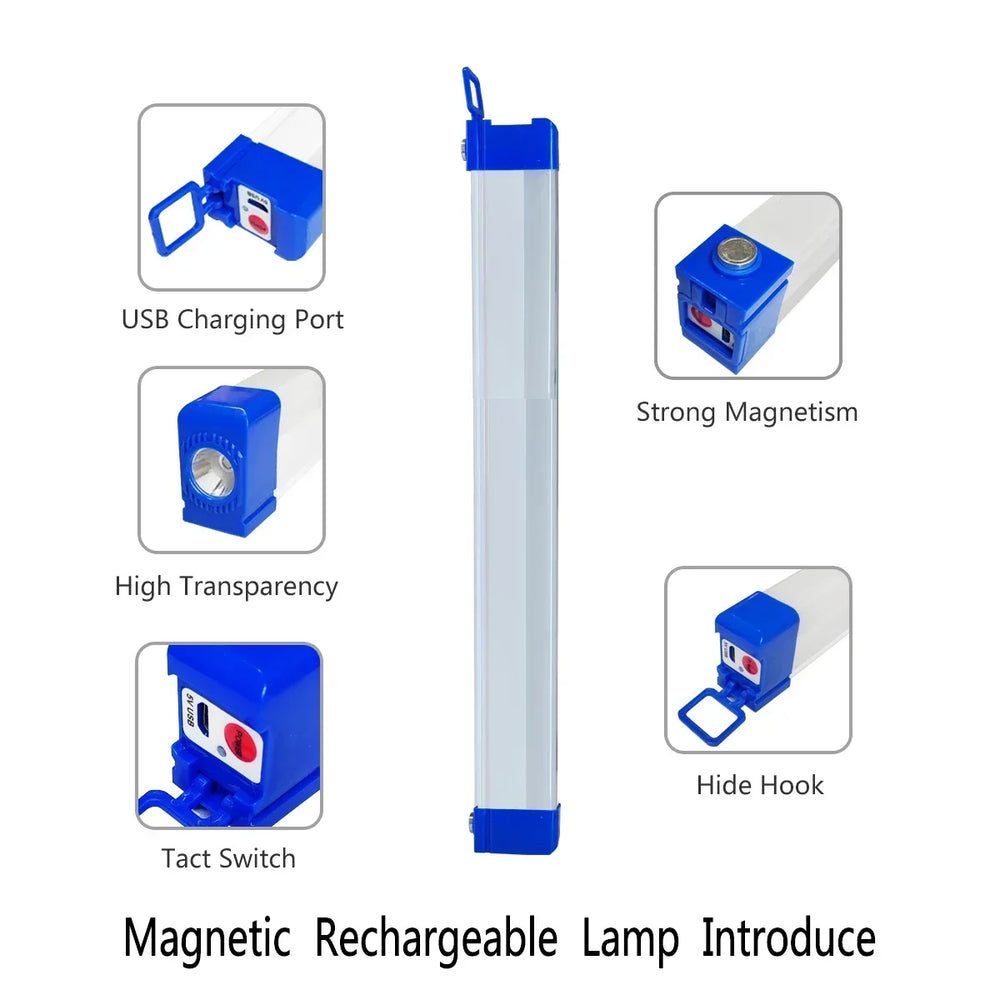 Rechargeable LED Tube Light – Magnetic, USB-Charging & 17/32/52cm Sizes