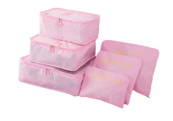 6-Piece Packing Cube Set – Waterproof Polyester, Breathable Mesh & Suitcase Organizer