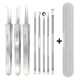 Blackhead Remover Tool Set – 8-Piece Stainless Steel & Storage Case