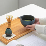 Handcrafted Japanese Matcha Bowl Green Standard Size Ceramic