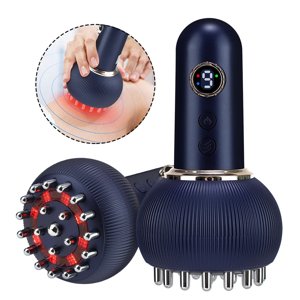 Heated Vibration Massager – Red Light Therapy, Rechargeable & Digital Display