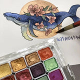 10-Color Pearl Shine Pigment Set with Mixing Palette - Vibrant Art Supplies for DIY Crafts & Painting