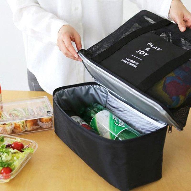 Enhanced Product Title: "2-in-1 Strandtasche mit isoliertem Kühlfach – Perfekt für Strand und Picknick" 

This title includes relevant keywords while also providing additional context to attract potential buyers.