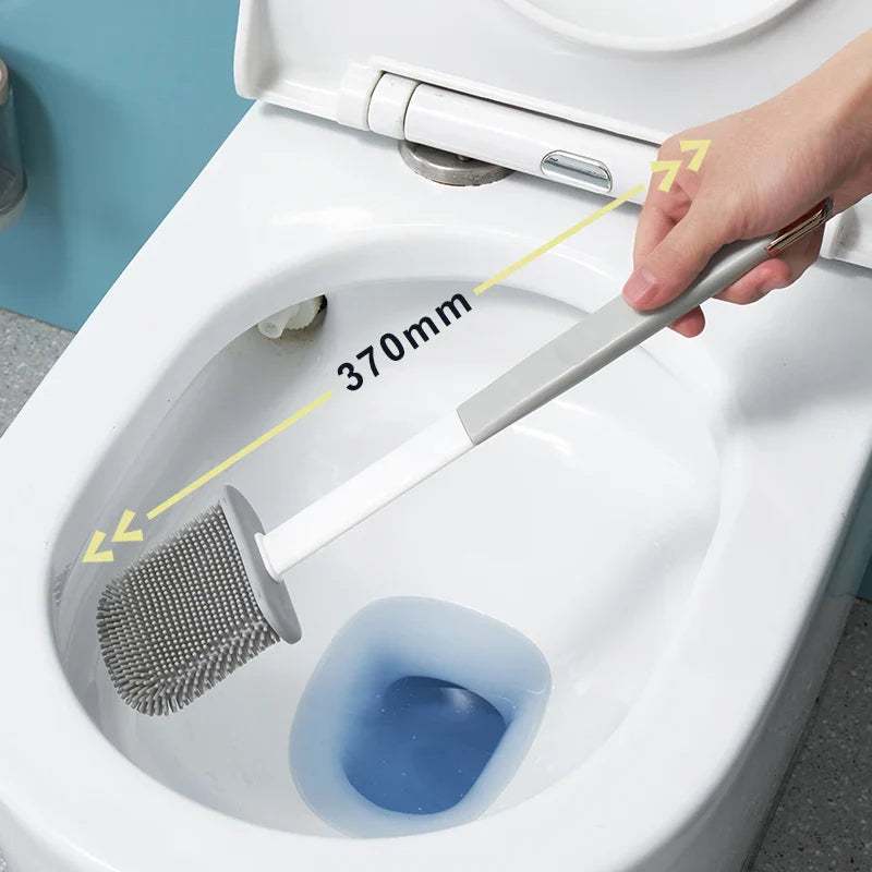 Silicone Toilet Brush Set – Wall Holder, Drain Cleaner & Drip Tray