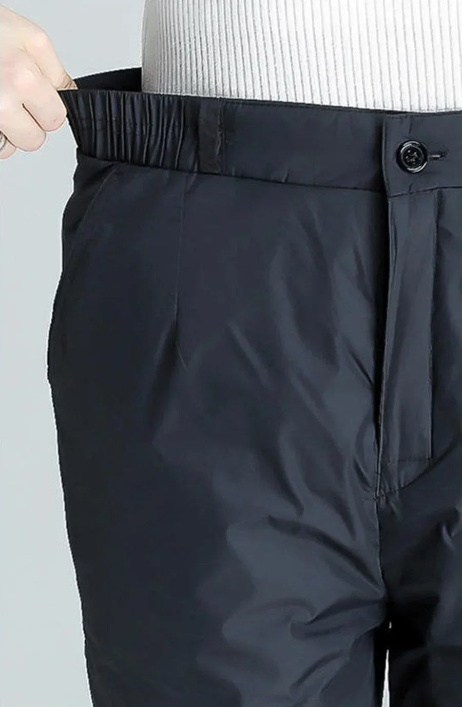 Plus-Size Straight-Cut Winter Down Pants for Women - Warm & Stylish Cold Weather Trousers