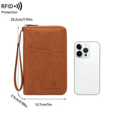 RFID Passport Organizer – Faux Leather, Holds 4 Passports & Zip Closure