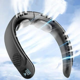 Bladeless Neck Fan – 3 Speeds, 4000mAh Battery & LCD Display