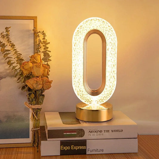3D Crystal LED Night Light – Rechargeable, Touch Dimming & Multiple Light Modes