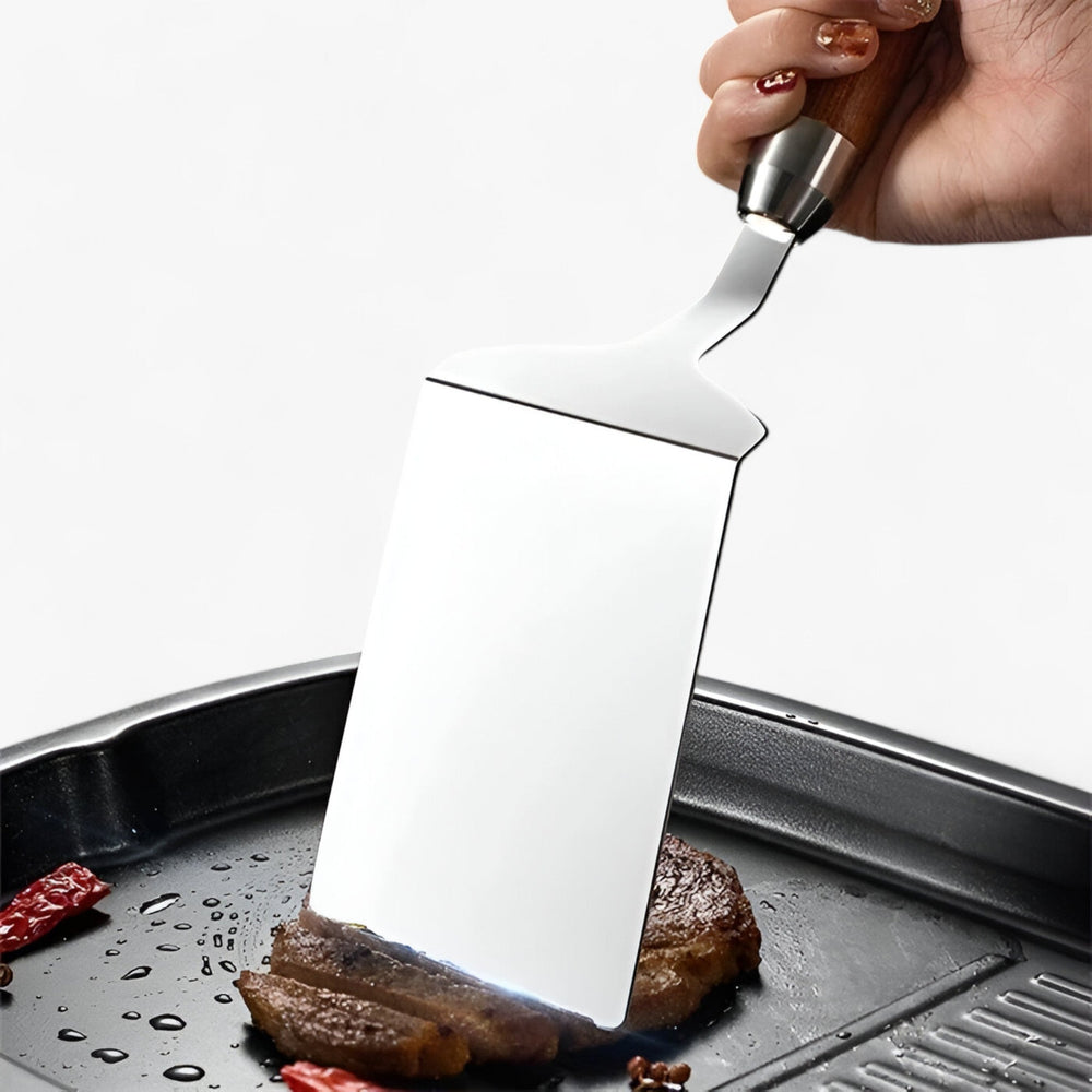 Optimized Product Title: "Quadratischer Grill- und Pfannenwender mit Holzgriff – Präzise Wendehilfe für perfekten Grillgenuss" 

This title includes relevant keywords while enhancing clarity and appeal for potential buyers.