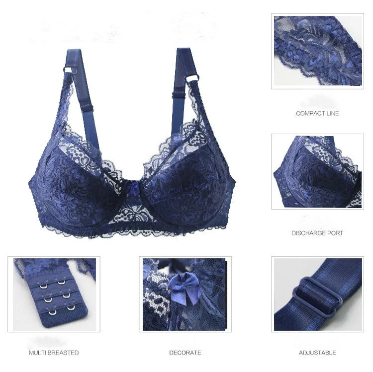 Plus-Size Lace Bra - Sexy & Elegant Design for Comfort and Style
