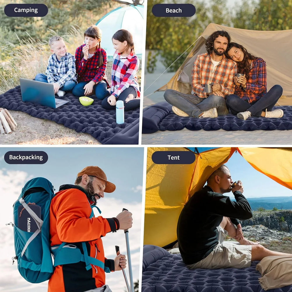 Double Air Mattress – Built-In Foot Pump, Attached Pillows & 120×199cm
