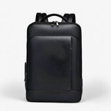 Men's Leather Laptop Backpack – USB Charging Port, 15.6-Inch Sleeve & PU Leather