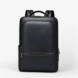 Men's Leather Laptop Backpack – USB Charging Port, 15.6-Inch Sleeve & PU Leather