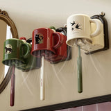 Wall-Mounted Toothbrush Holder with Cup – Suction Mount, ABS & No-Drill